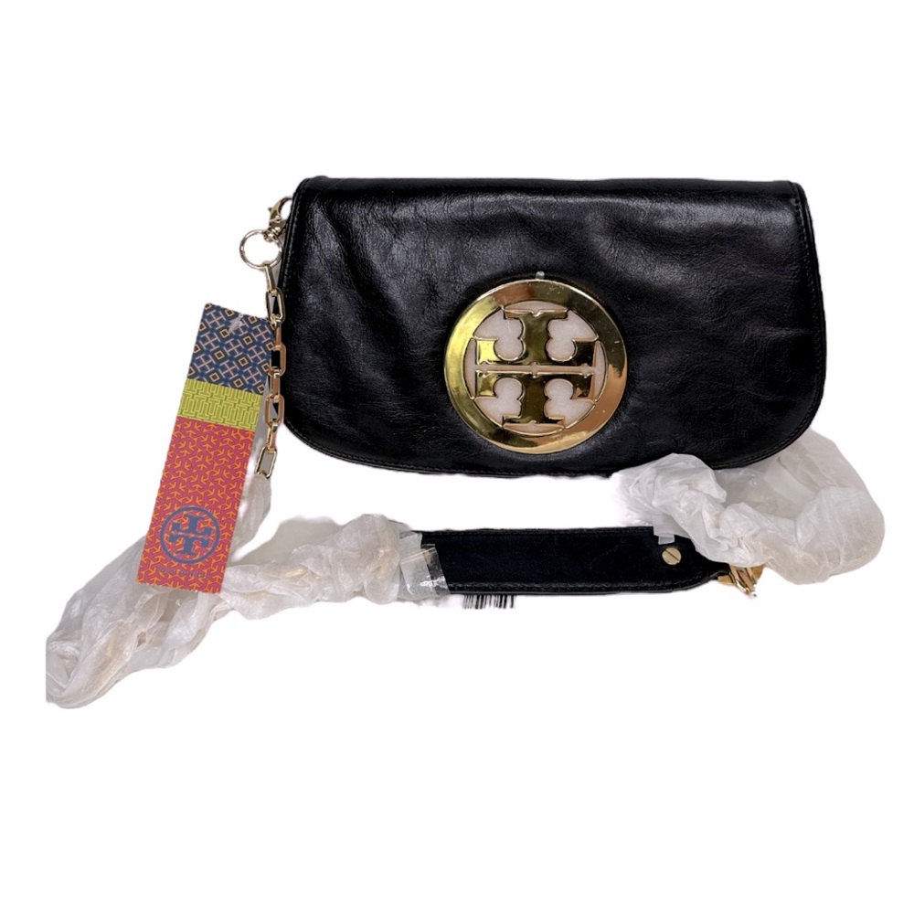 Tory Burch Black Crossbody Bag with Gold Logo